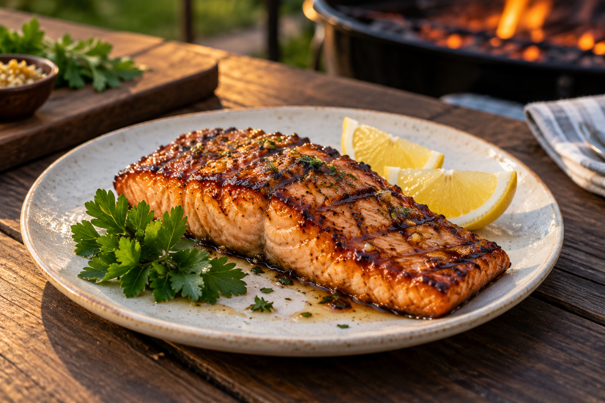 Honey Garlic Grilled Salmon