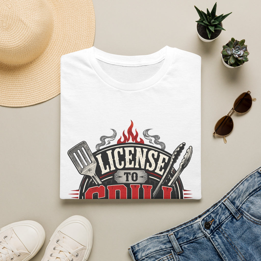 License to Grill T-Shirt — BBQ Grillmaster Graphic Tee