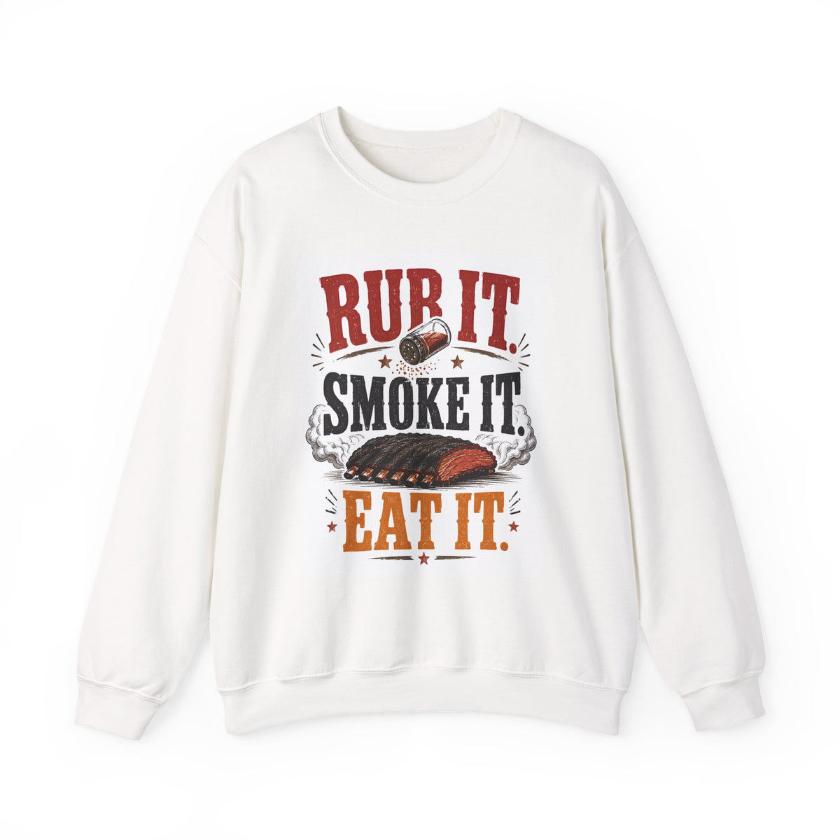BBQ Sweatshirt - "Rub It, Smoke It, Eat It" Ribeye & Grill Crewneck